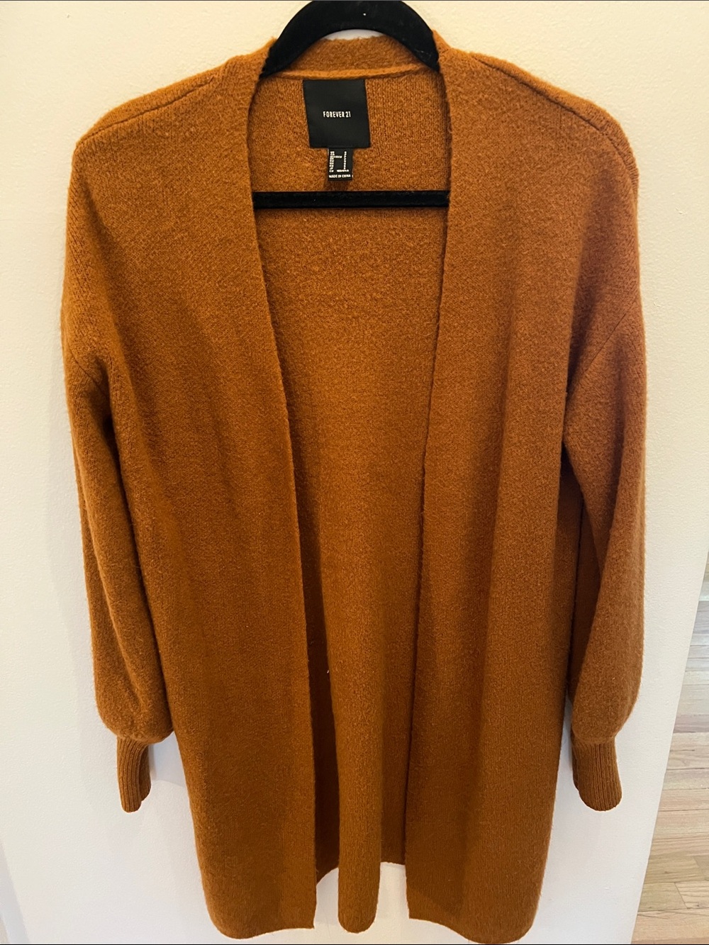 Forever 21 Burnt Orange Open-Front Women's Cardigan